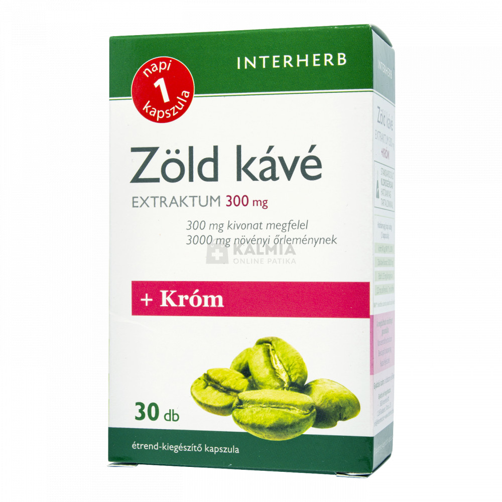 Interherb "Napi 1" Zöld kávé extraktum + Króm kapszula 30 db akciós termékkép 1