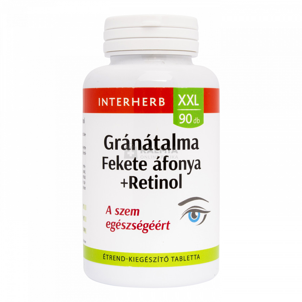 Interherb XXL Gránátalma +fekete áfonya +retinol 90 db akciós termékkép 1