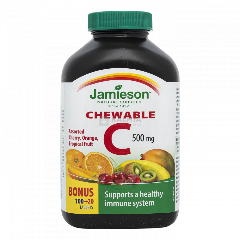 Jamieson C-vitamin gyümölcs ízű rágótabletta 500 mg 120 db akciós termékkép 1
