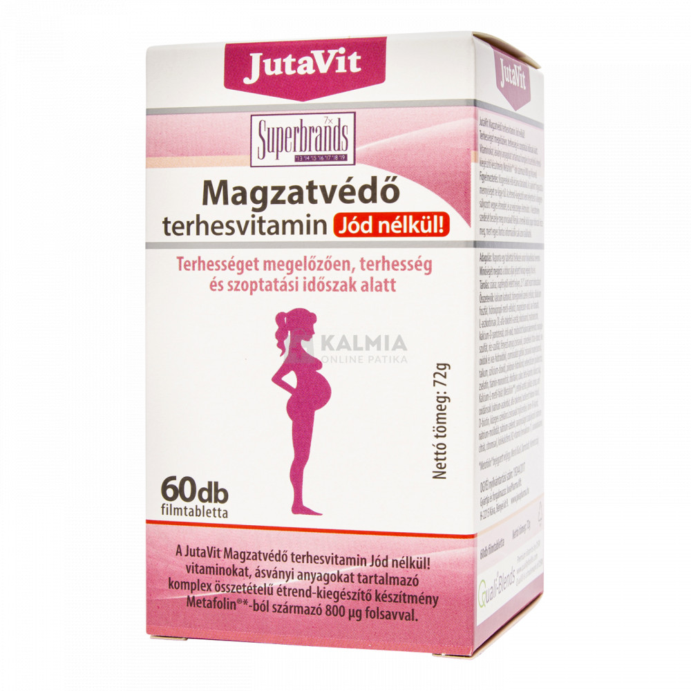 JutaVit jódmentes magzatvédő terhesvitamin tabletta 60 db akciós termékkép 1