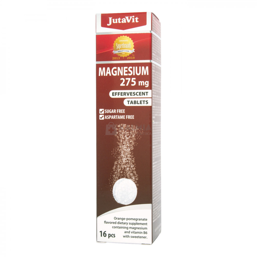 JutaVit Magnesium 275 mg narancs- gránátalma ízű pezsgőtabletta 16 db akciós termékkép 1