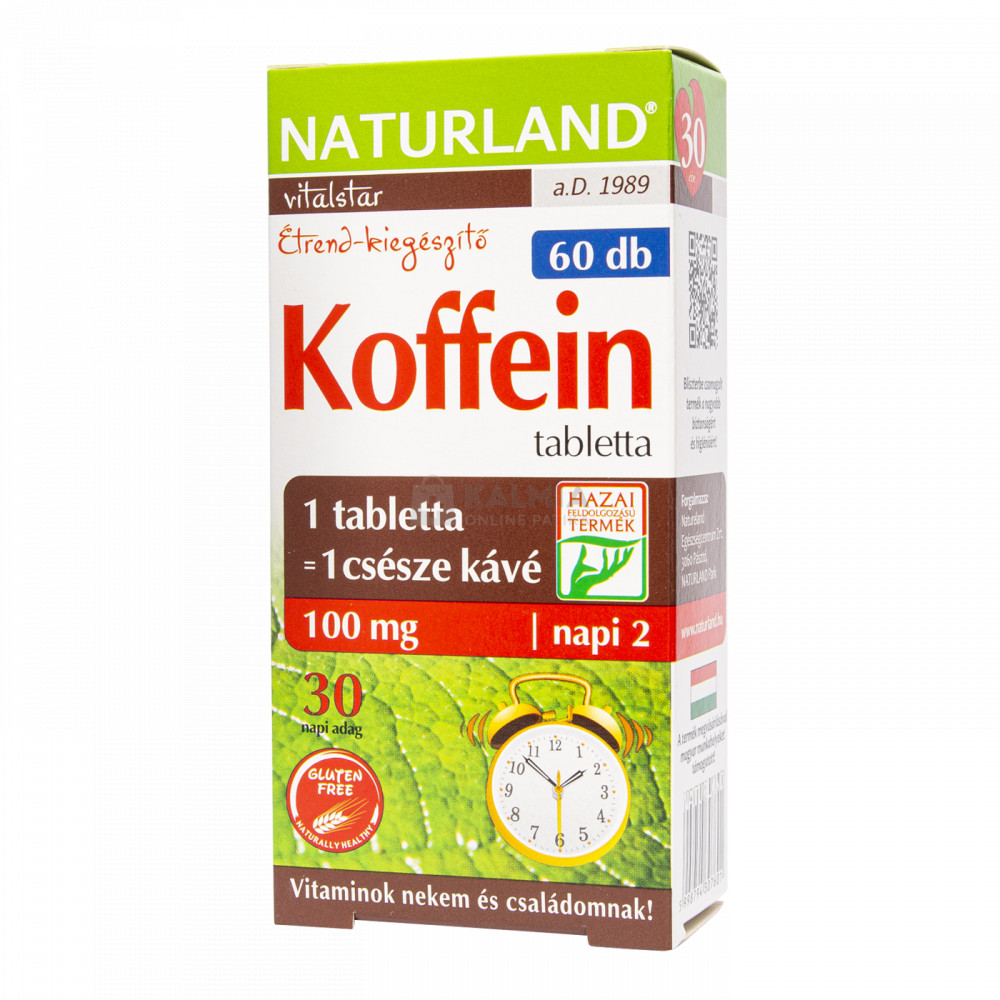 Naturland Koffein tabletta 60 db akciós termékkép 1