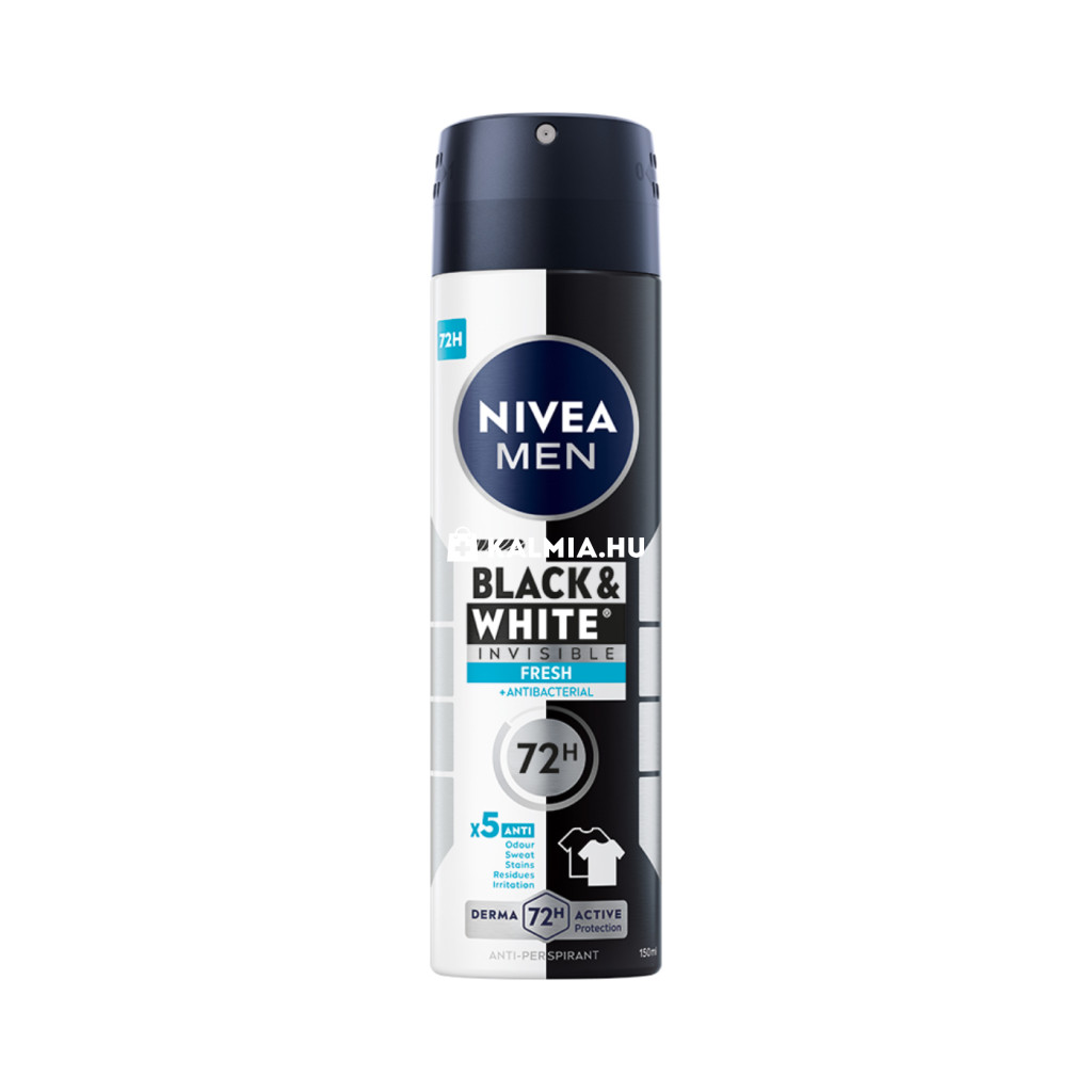 Nivea Men Black & White Invisible Fresh deo spray 150 ml akciós termékkép 1