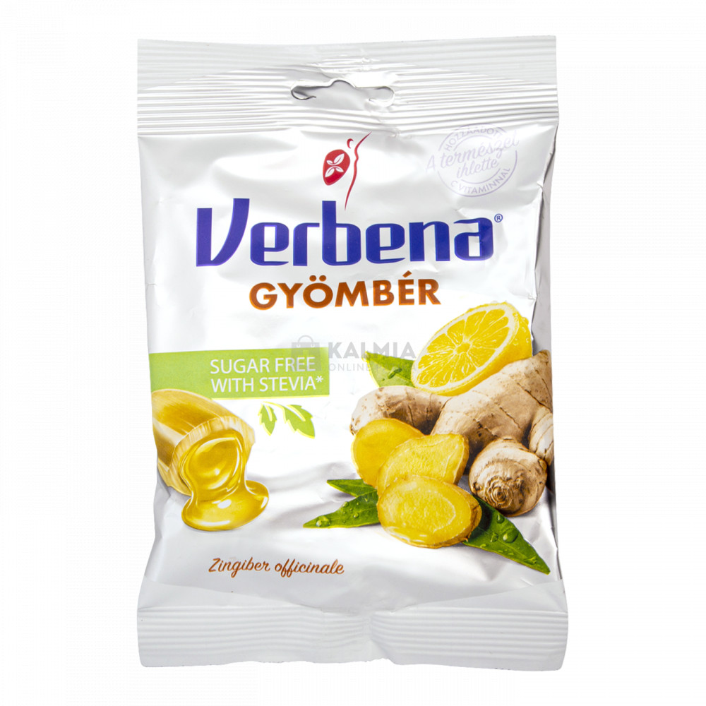 Verbena Sugar Free Gyömbér cukorka 60 g akciós termékkép 1