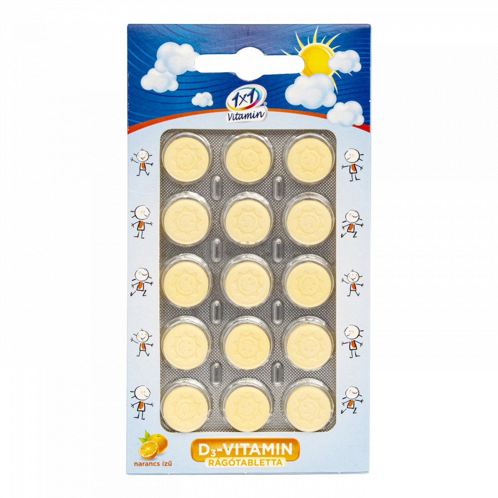 1x1 Vitamin D3-vitamin 400NE rágótabletta 15 db akciós termékkép 1