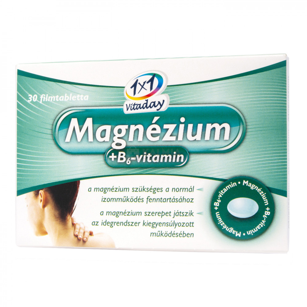 1x1 Vitaday Magnézium B6-vitamin filmtabletta 30 db akciós termékkép 1