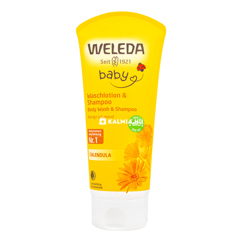 Weleda bio körömvirágos natúr baba tusfürdő és sampon 200 ml akciós termékkép 1