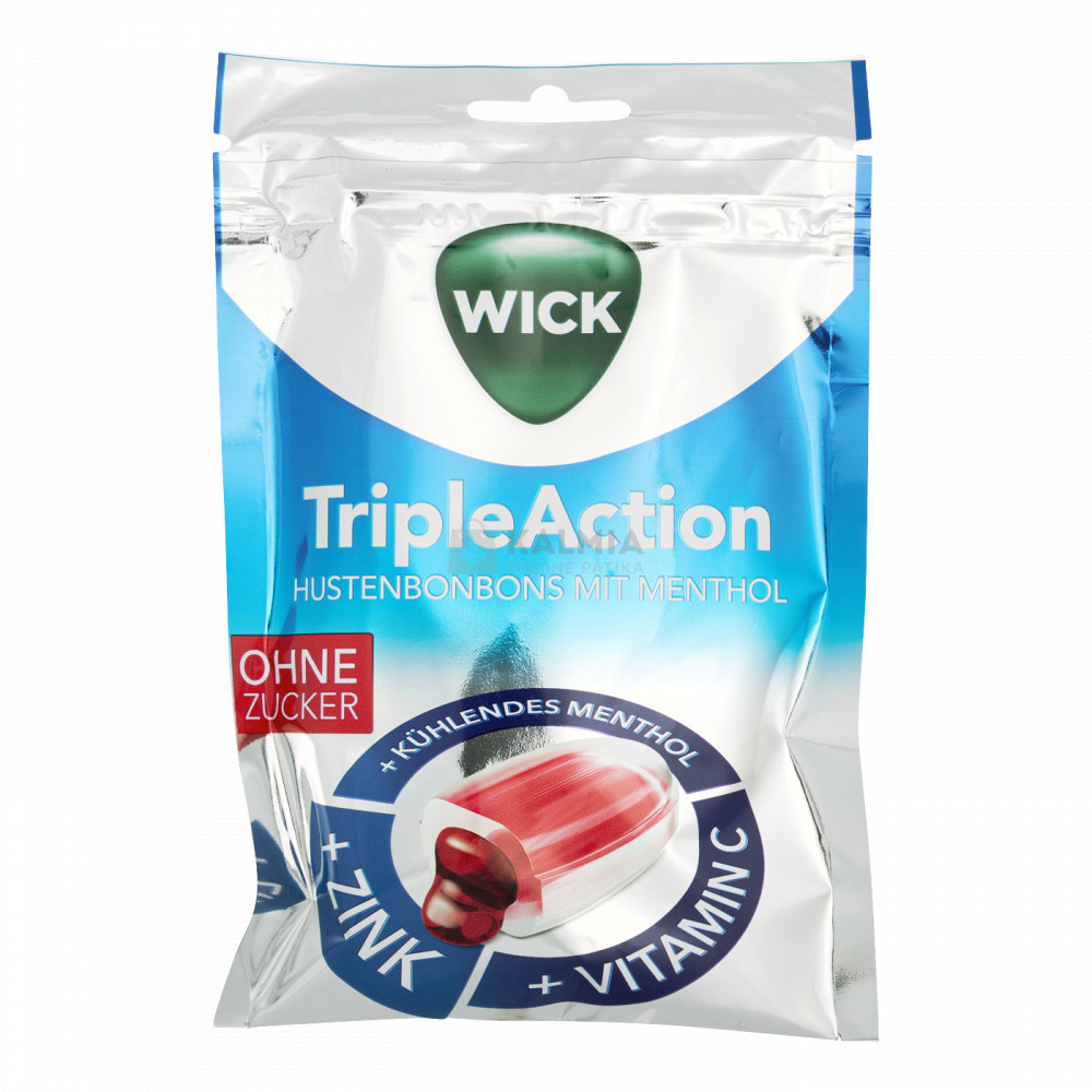 Wick Triple Action cukormentes torokcukorka 72 g akciós termékkép 1