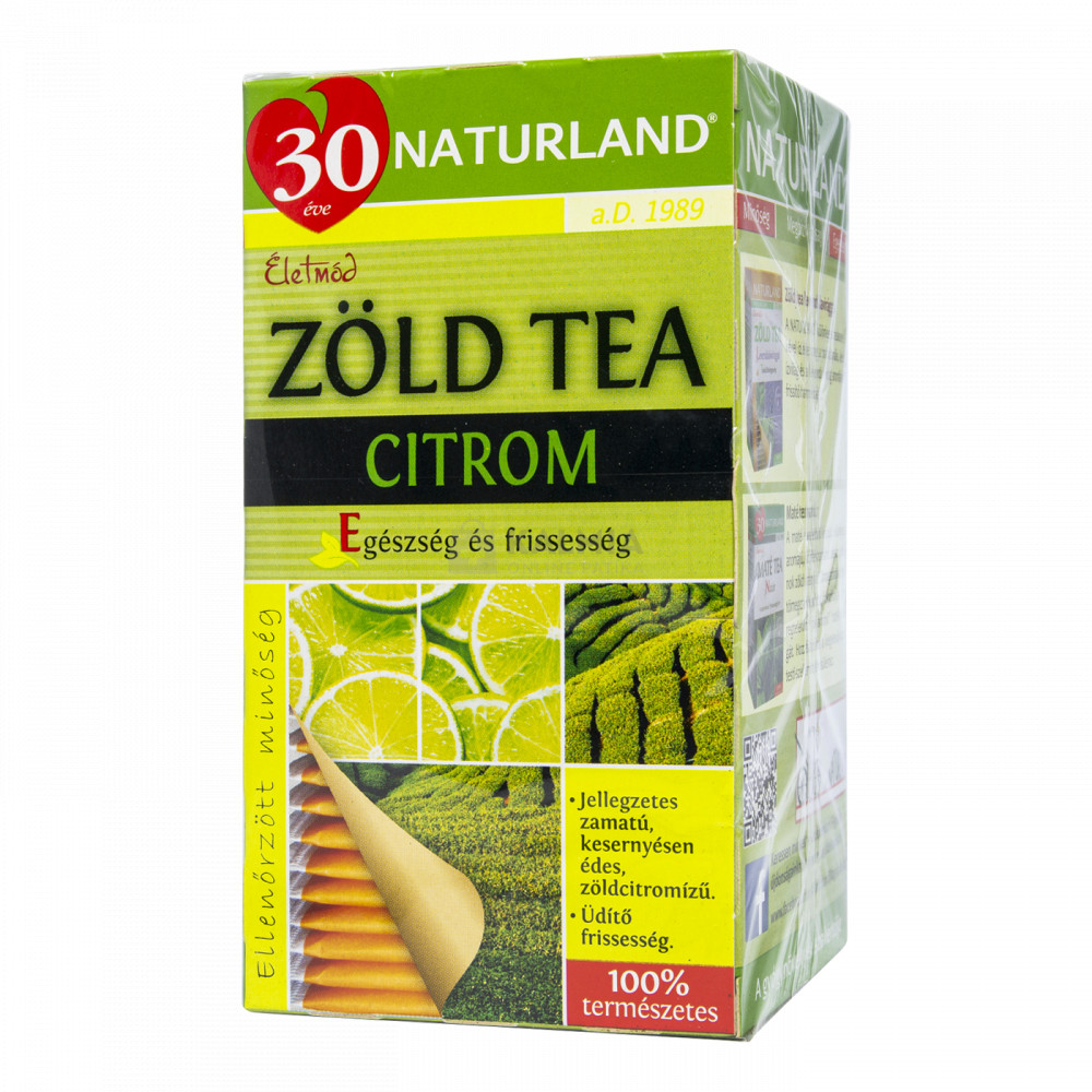 Naturland Zöld tea citrom 20 x 1,5 g akciós termékkép 1