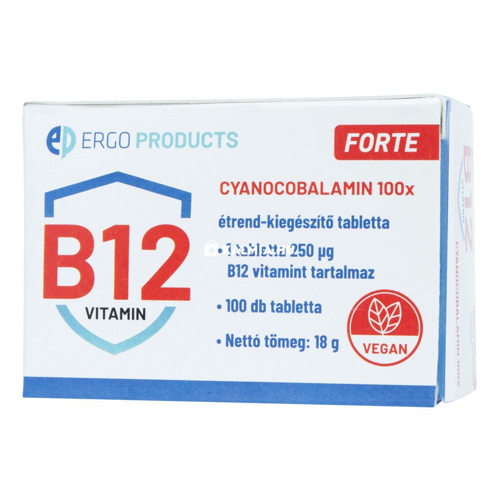 Cyanocobalamin forte B12-vitamin tabletta 100 db akciós termékkép 1