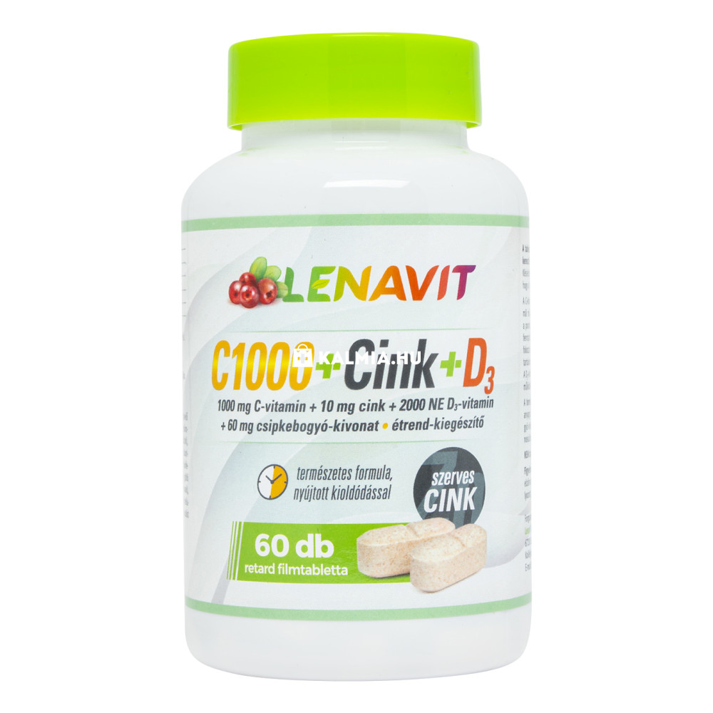 Lenavit C-vitamin 1000 mg + szerves cink + D3-vitamin + csipkebogyó filmtabeltta 60 db akciós termékkép 1