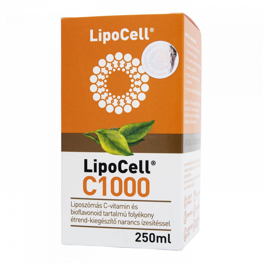 LipoCell C1000 liposzómás C-vitamin narancs ízben 250 ml akciós termékkép 1