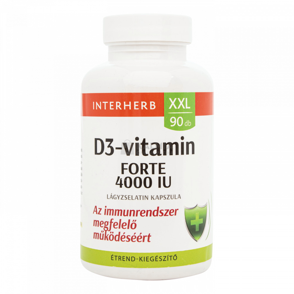 Interherb XXL D3-vitamin Forte 4000 IU kapszula 90 db akciós termékkép 1