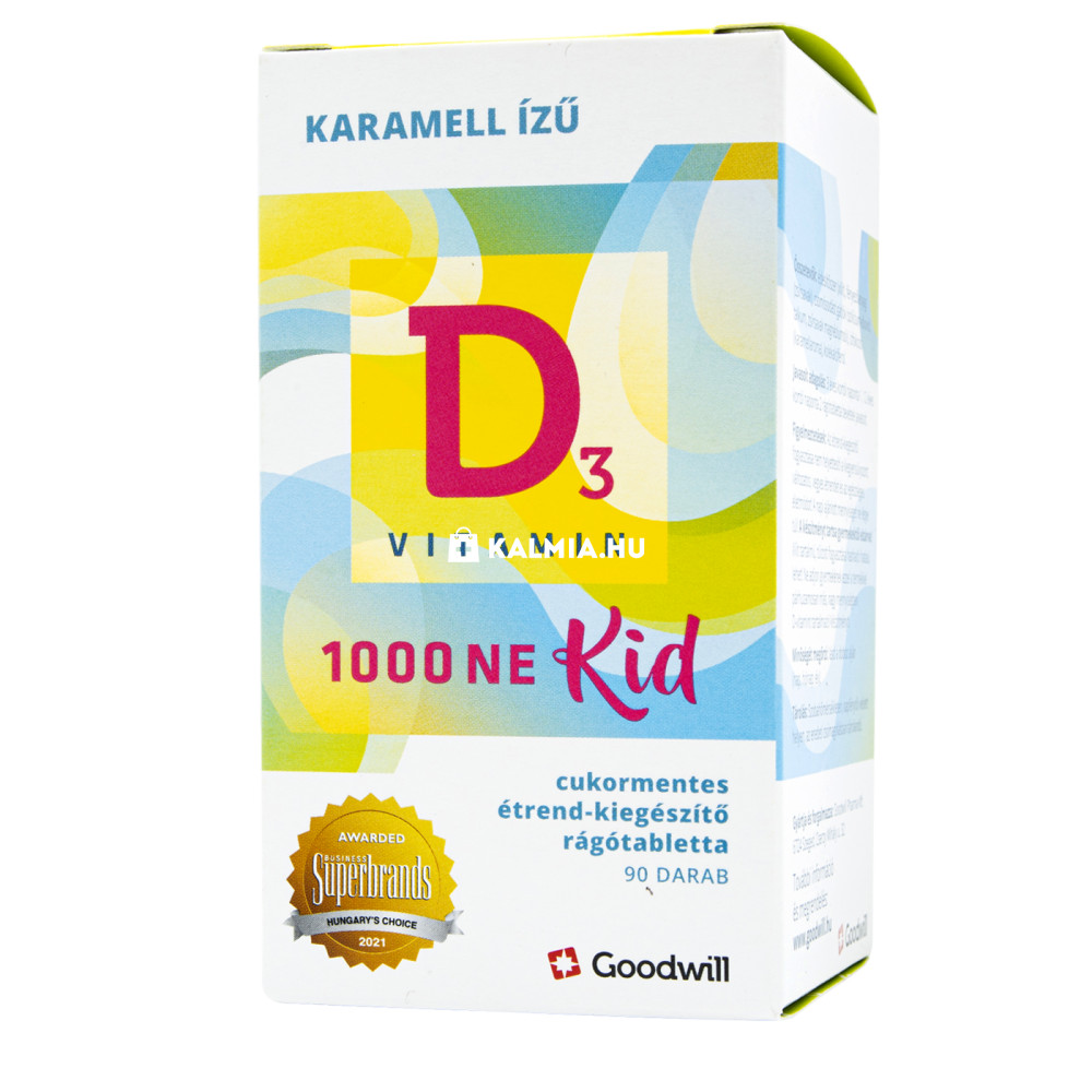 Goodwill D3-vitamin Kid 1000 NE rágótabletta 90 db akciós termékkép 1