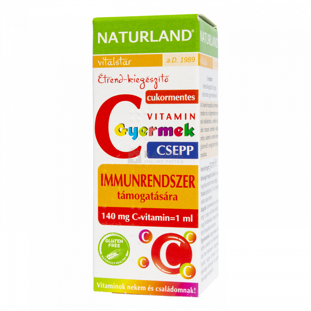 Naturland C-vitamin étrend-kiegészítő cseppek elsősorban gyermekeknek 30 ml akciós termékkép 1