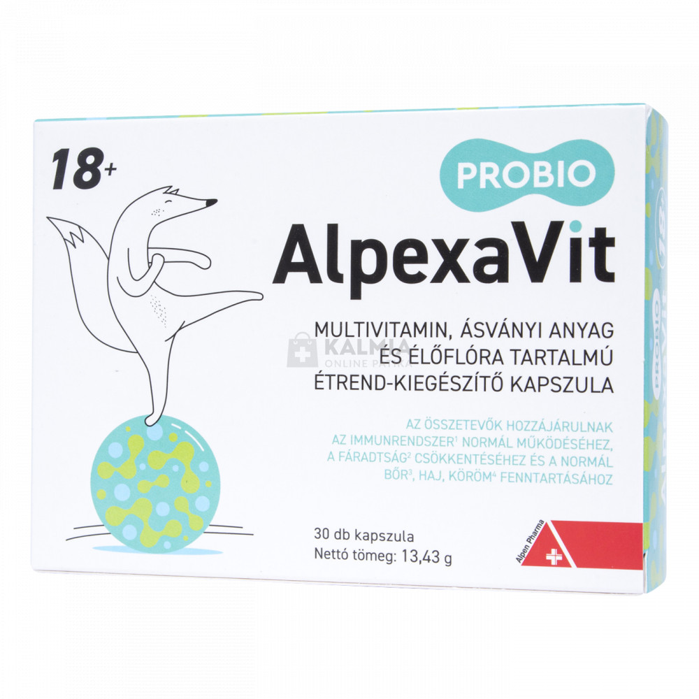 AlpexaVit ProBio 18+ kapszula felnőtteknek 18 éves kortól 30 db akciós termékkép 1