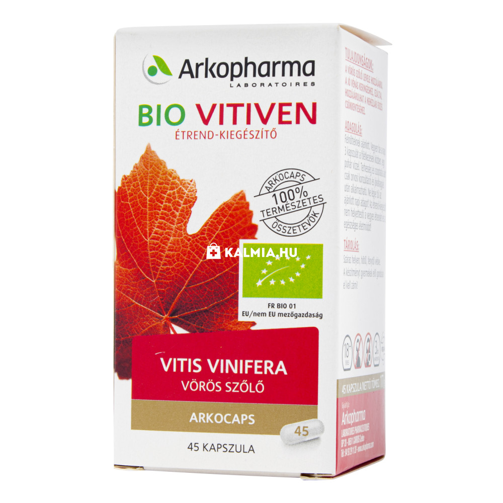 Arkocaps bio vitiven vörösszőlő kapszula 45 db akciós termékkép 1