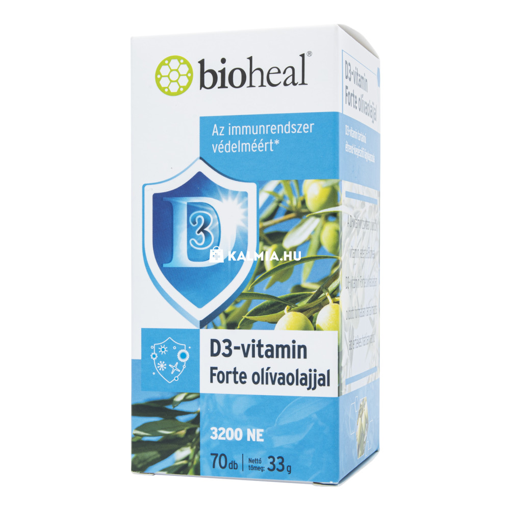 BioHeal D3-vitamin forte olívaolajjal kapszula 70 db akciós termékkép 1