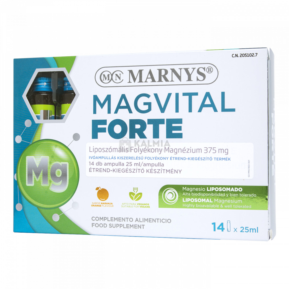 Marnys Magvital Forte Liposzómális folyékony magnézium 375 mg 25 ml 14 db akciós termékkép 1