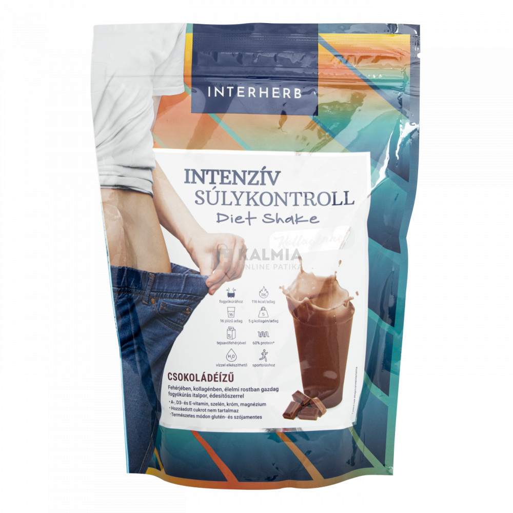 Interherb Intenzív súlykontroll csokoládéízű Diet Shake kollagénnel 528 g 16 adag akciós termékkép 1