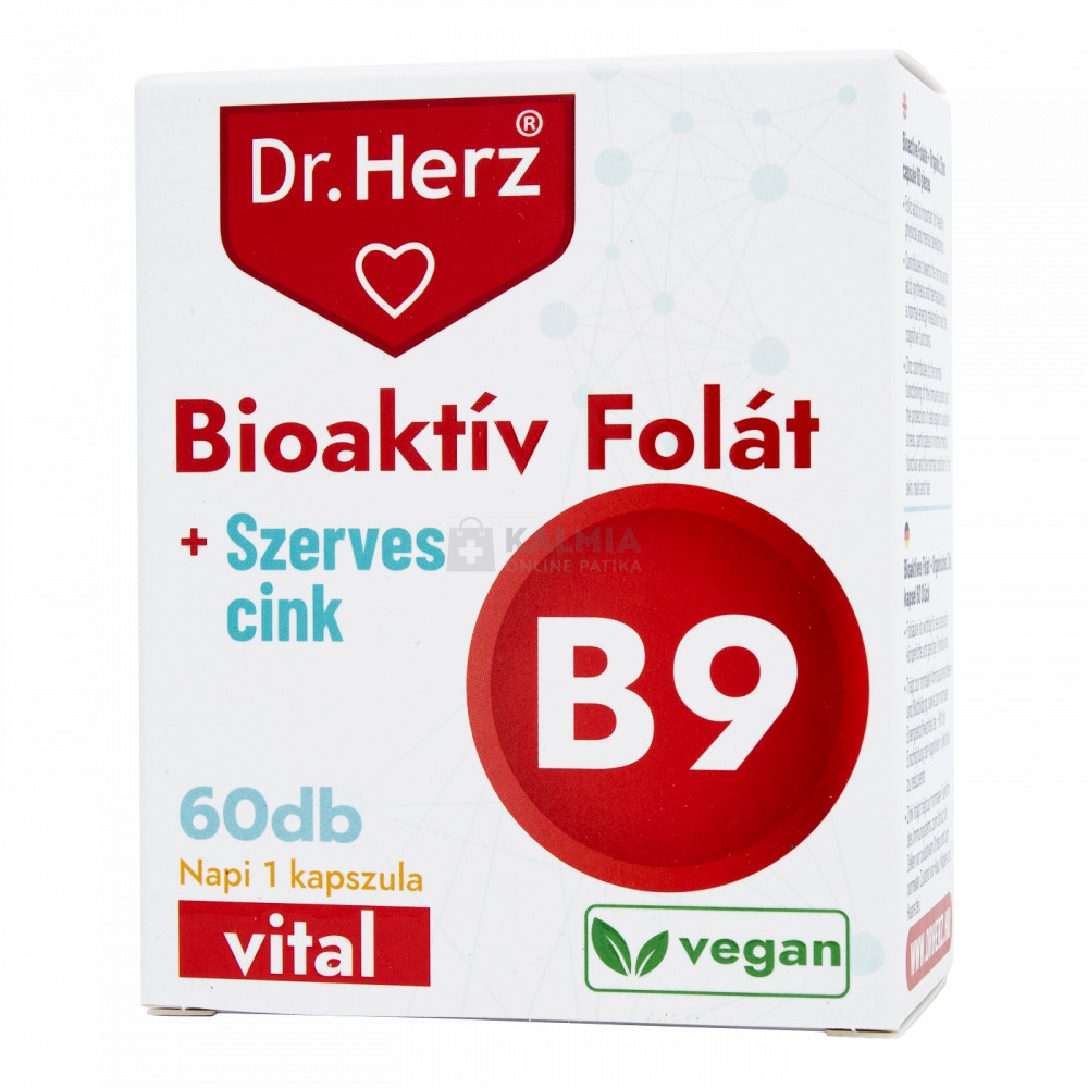 Dr. Herz Bioaktív folát + szerves cink kapszula 60 db akciós termékkép 1