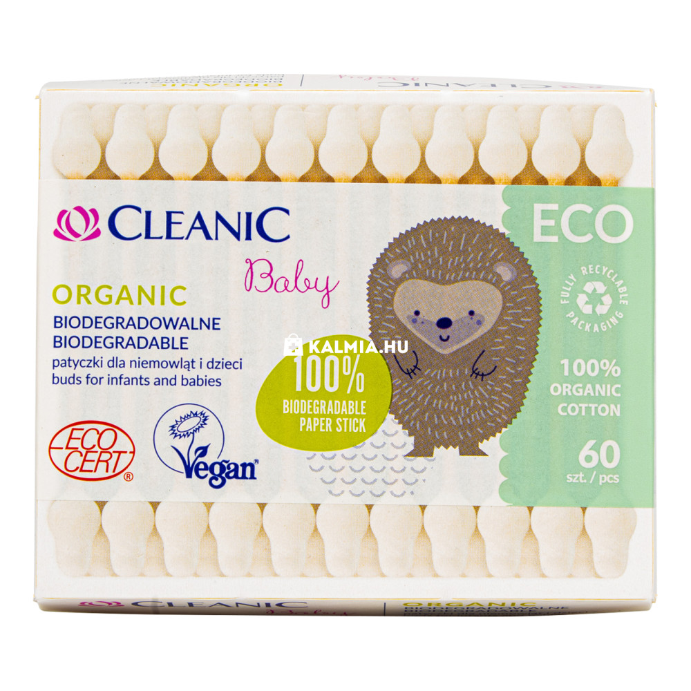 Cleanic Baby Eco Organic fültisztító pálcika 60 db akciós termékkép 1