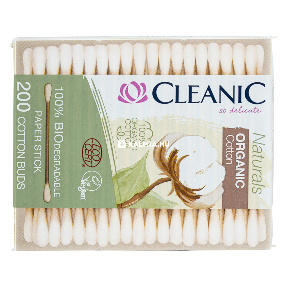 Cleanic Naturals Organic Cotton fültisztító 200 db akciós termékkép 1