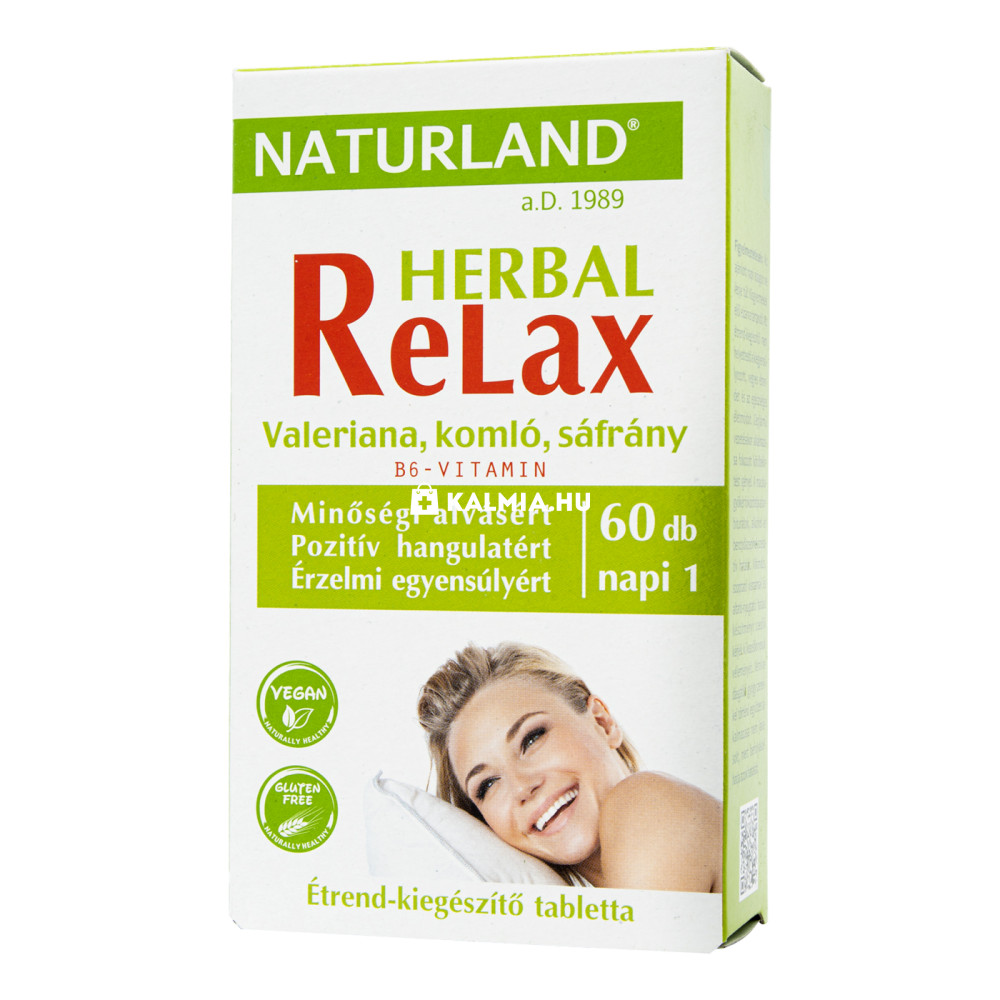 Naturland herbal relax tabletta 60 db akciós termékkép 1