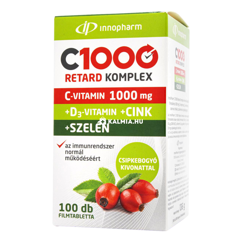 Innopharm C-vitamin 1000 mg Retard Komplex filmtabletta 100 db akciós termékkép 1