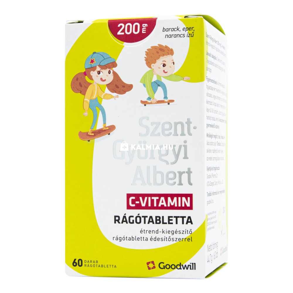 Szent-Györgyi Albert C-vitamin 200 mg rágótabletta édesítőszerrel 60 db akciós termékkép 1