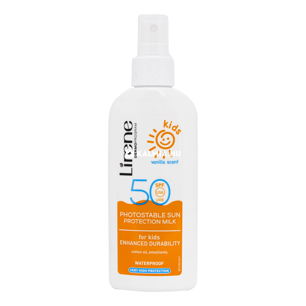 Lirene kids naptej SPF50 gyerekeknek vanília illattal 150 ml akciós termékkép 1