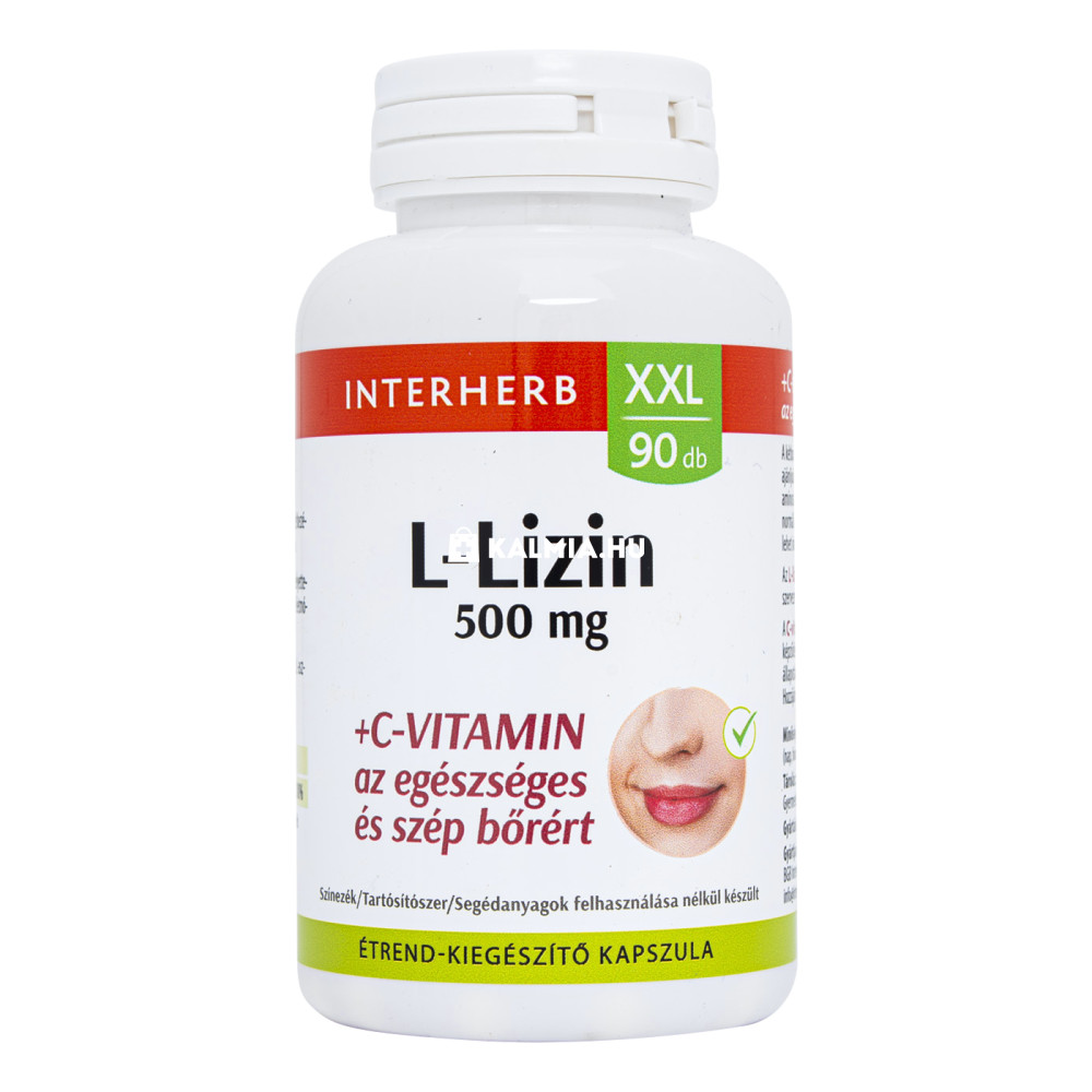 Interherb L-Lizin 500 mg + C-vitamin kapszula 90 db akciós termékkép 1