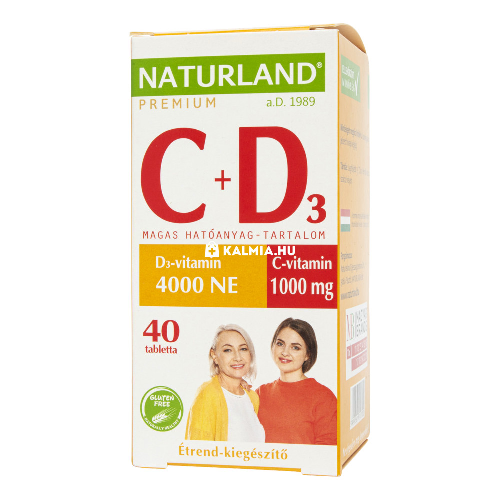 Naturland 1000 mg C-vitamin + 4000 NE D-vitamin tabletta 40 db akciós termékkép 1