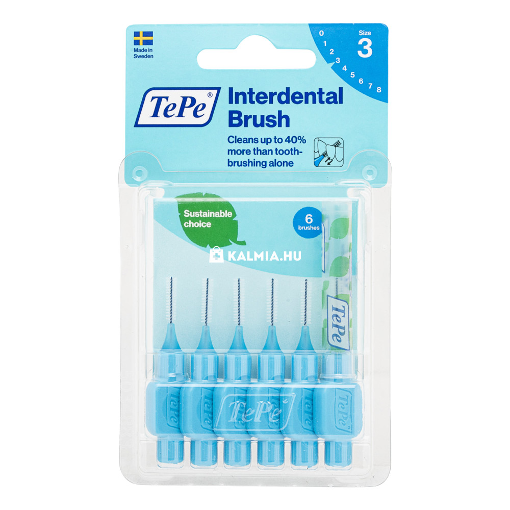 TePe Original fogköztisztító kefék bioműanyagból 0,6 mm kék 6 db akciós termékkép 1