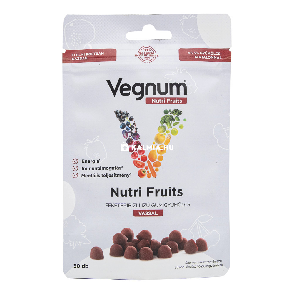 Vegnum NutriFruits feketeribizli gumigyümölcs vassal 30 db akciós termékkép 1