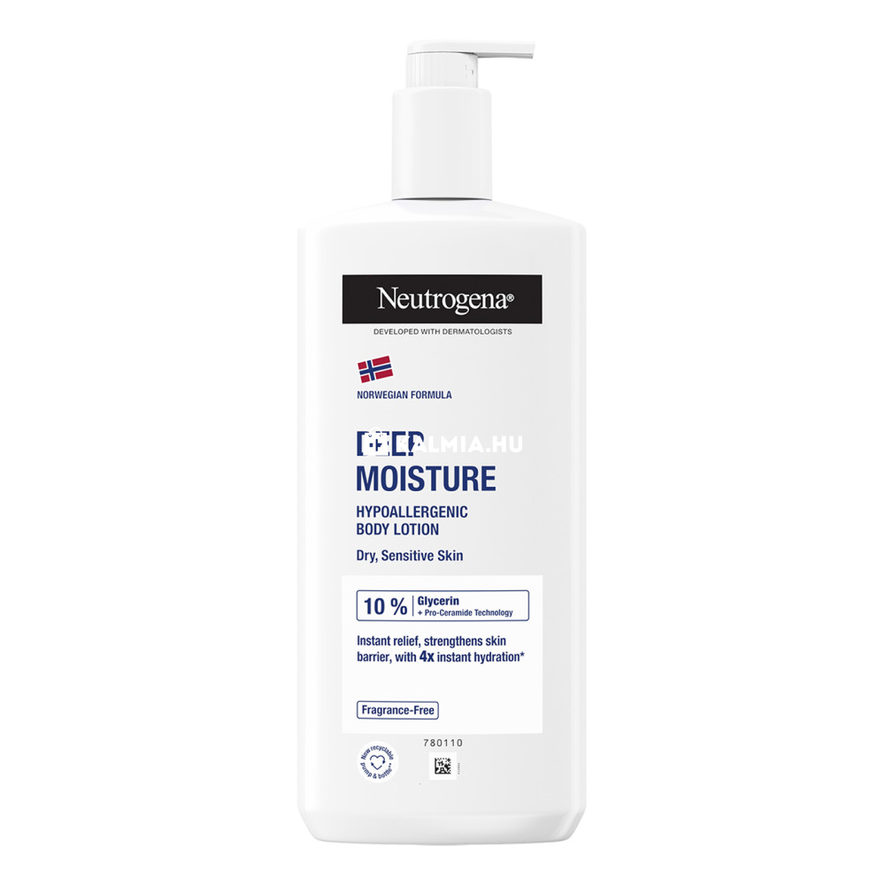 Neutrogena Deep Moisture testápoló érzékeny bőrre 400 ml akciós termékkép 1