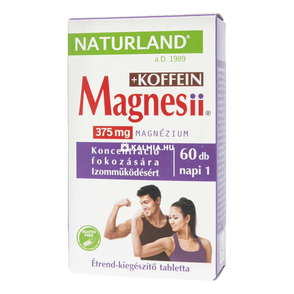 Naturland Magnesii + Koffein tabletta 60 db akciós termékkép 1