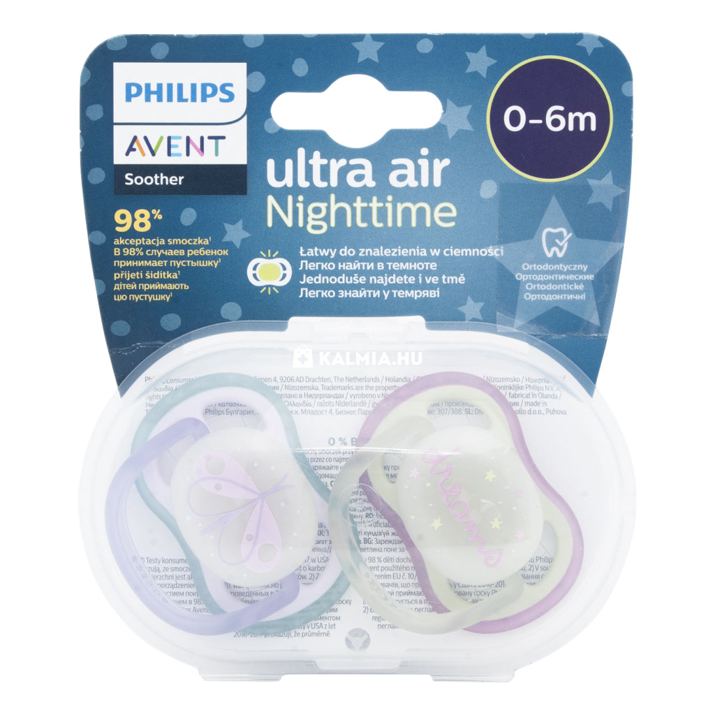 Philips Avent ultra air éjszakai cumi 0 - 6 hó lányos 2 db akciós termékkép 1