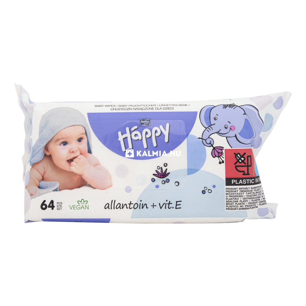 Bella Baby Happy nedves törlőkendő allantoin + E-vitamin 64 db akciós termékkép 1