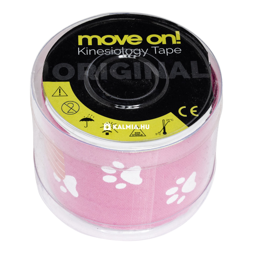 Move On! Pink tappancs mintás kineziológiai tapasz 5 cm x 5 m akciós termékkép 1